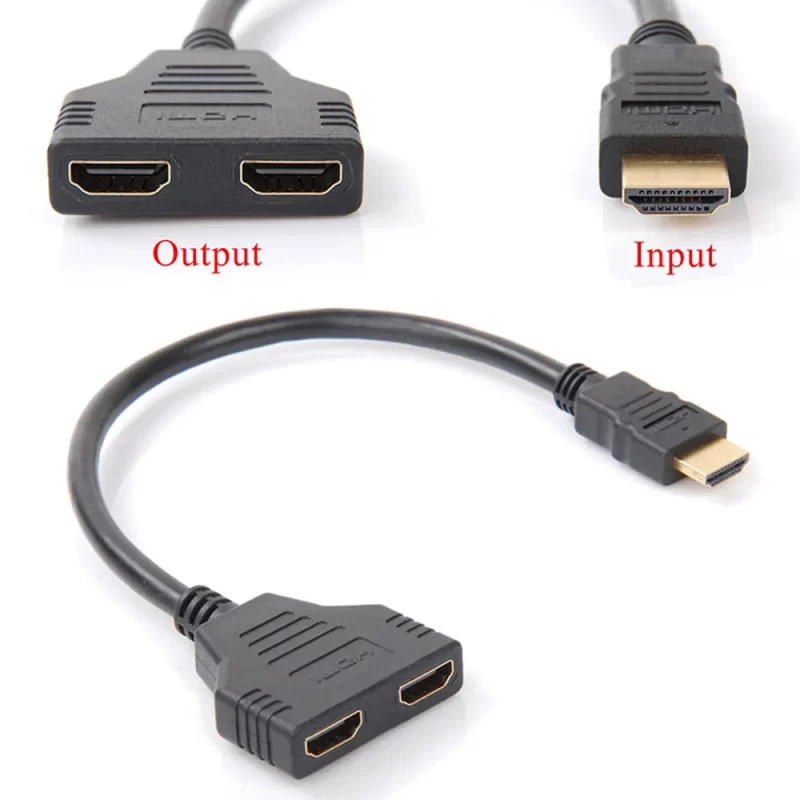 HDMI Splitter Adapter Cable 1 in 2 Out HDMI Male to Dual HDMI Female 1 to 2 Way Converter - Image 2