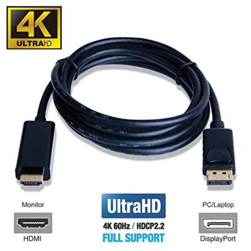 4K DisplayPort to HDMI Cable 1.8M