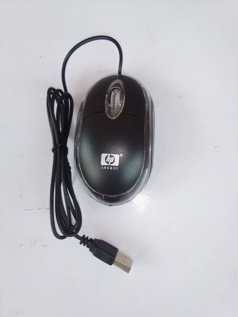 HP Brown Box Wired LED Optical Mouse